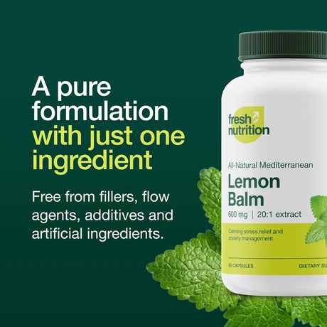 FRESH NUTRITION - Fresh Nutrition Lemon Balm Extract 90 Capsulas - The Red Vitamin MX - Suplementos Alimenticios - {{ shop.shopifyCountryName }}