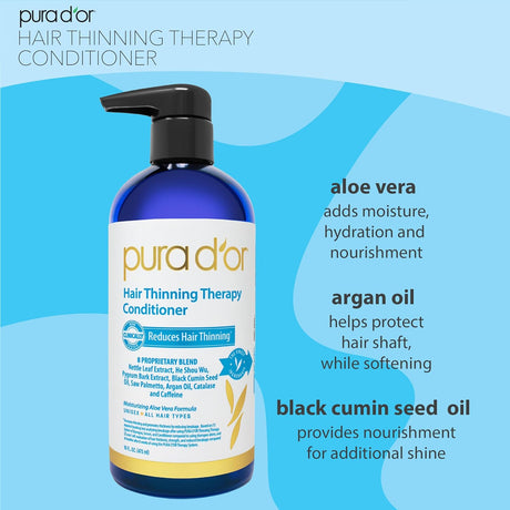 PURA D'OR Hair Thinning Therapy Biotin Conditioner 473Ml.