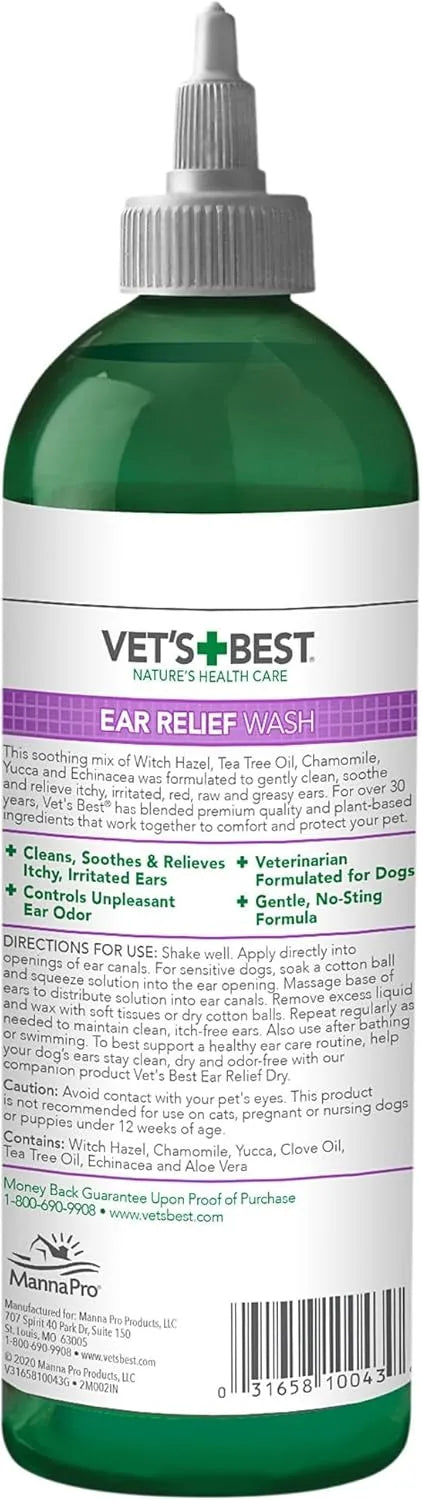 VET'S BEST - Vet's Best Dog Ear Relief Wash 16 Fl.Oz. - The Red Vitamin MX - Cuidado Del Oído De Perros - {{ shop.shopifyCountryName }}