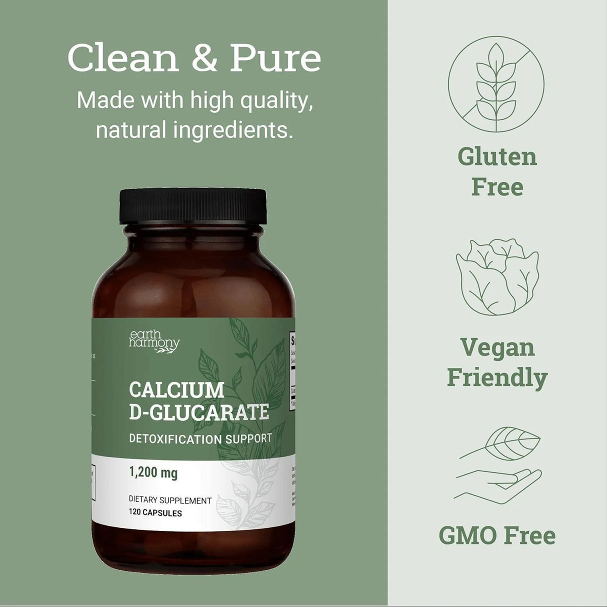 EARTH HARMONY NATURALS - Earth Harmony Calcium D-Glucarate 1200Mg. 120 Capsulas - The Red Vitamin MX - Suplementos Alimenticios - {{ shop.shopifyCountryName }}