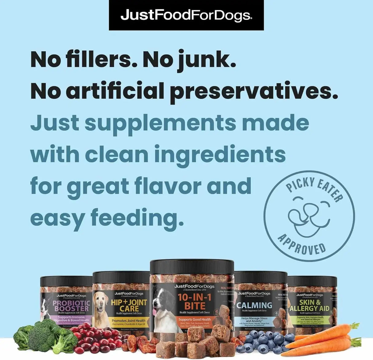 JUSTFOODFORDOGS - JustFoodForDogs Calming Supplement for Dogs Soft Chew 45 Masticables - The Red Vitamin MX - Relajantes Para Perros - {{ shop.shopifyCountryName }}