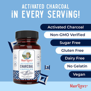 MaryRuth Organics Activated Charcoal 950Mg. 40 Capsulas