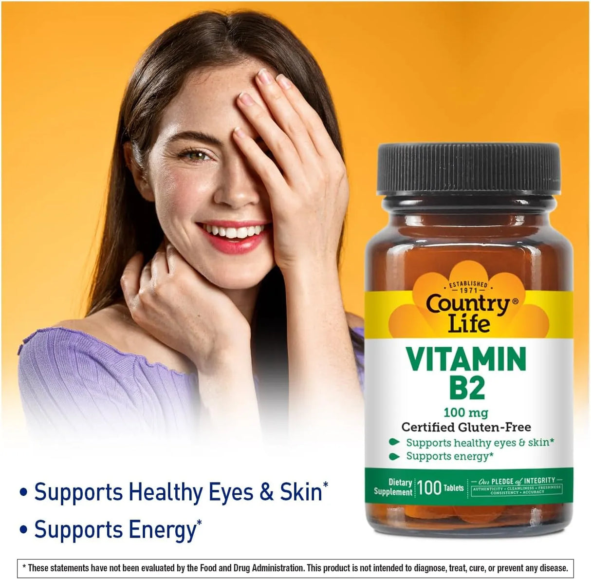 COUNTRY LIFE - Country Life Vitamin B2 100Mg. 100 Tabletas - The Red Vitamin MX - Suplementos Alimenticios - {{ shop.shopifyCountryName }}