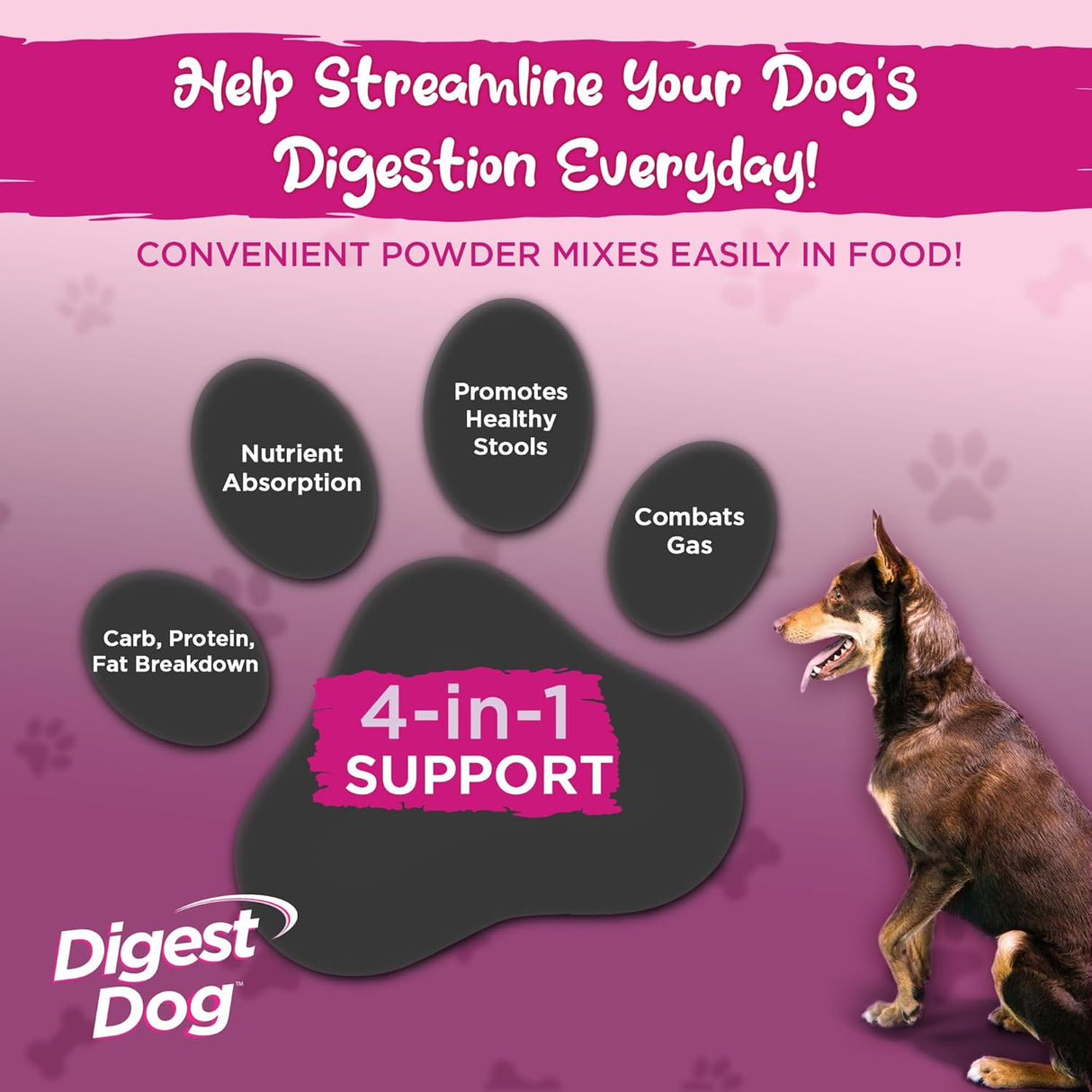 Vital Planet Digest Dog Digestive Pancreatic Enzyme Blend 30 Servicios 111Gr.