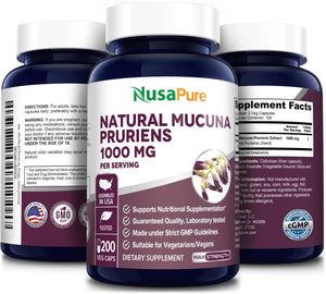 NUSAPURE - NusaPure Mucuna Pruriens 1000Mg. 200 Capsulas - The Red Vitamin MX - Suplementos Alimenticios - {{ shop.shopifyCountryName }}