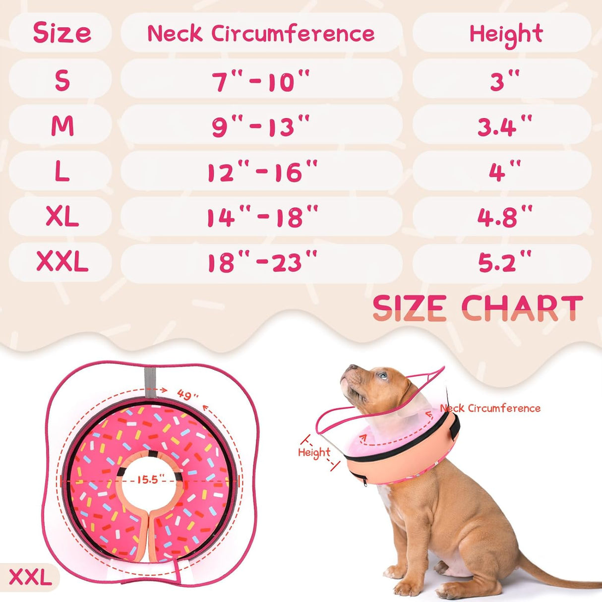 Supet Raised Inflatable Dog Cone Collar XXLARGE