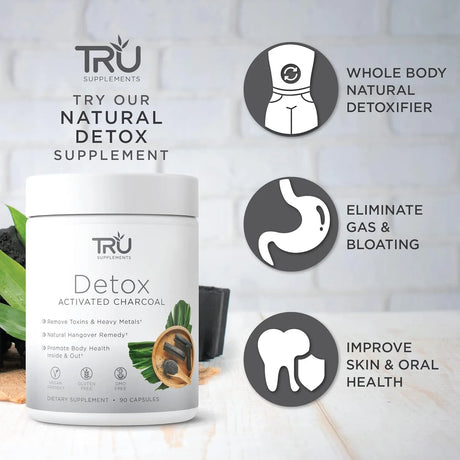 TRU - TRU Detox Activated Charcoal 90 Capsulas - The Red Vitamin MX - Suplementos Alimenticios - {{ shop.shopifyCountryName }}
