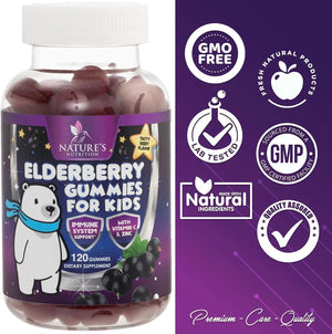 NATURE'S NUTRITION - Nature's Nutrition Sambucus Elderberry Immune Gummies for Kids 120 Gomitas - The Red Vitamin MX - Suplementos Alimenticios - {{ shop.shopifyCountryName }}