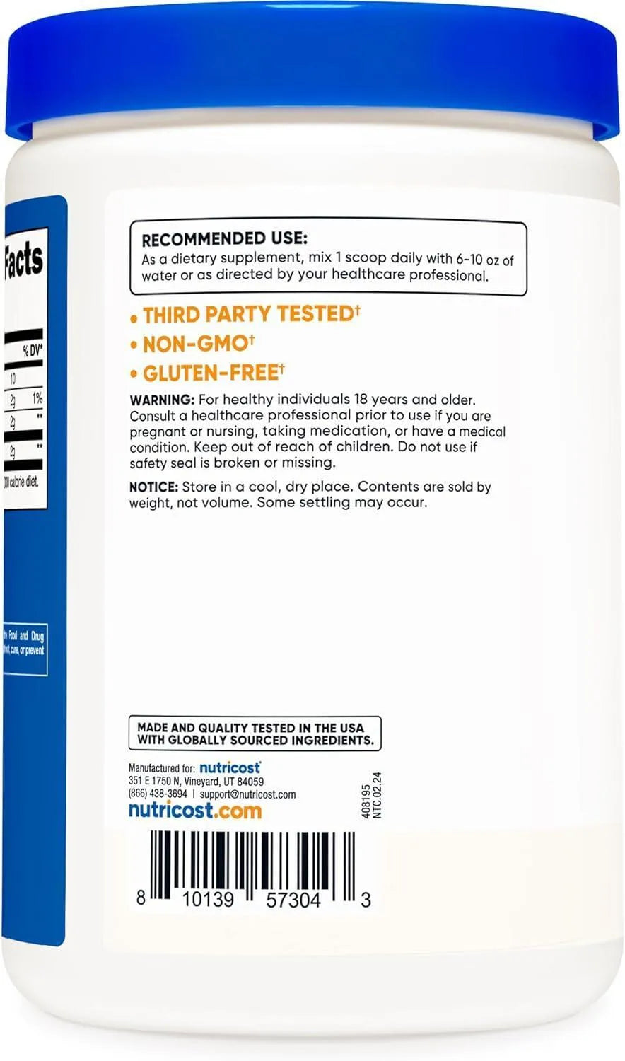 NUTRICOST - Nutricost D-Mannose Powder 125 Servicios 250Gr. - The Red Vitamin MX - Suplementos Alimenticios - {{ shop.shopifyCountryName }}