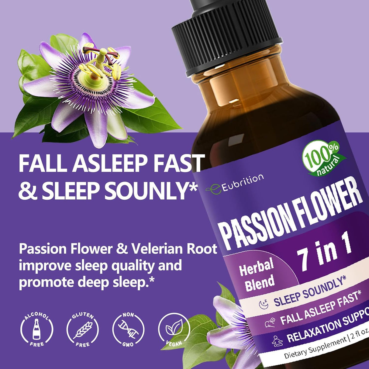 Eubrition Passion Flower Liquid Drops 2 Fl.Oz. 2 Pack