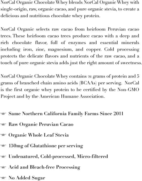 NORCAL ORGANIC - NorCal Organic Classic Whey Protein 100% Grass-Fed Chocolate 907Gr. - The Red Vitamin MX - Suplementos Alimenticios - {{ shop.shopifyCountryName }}