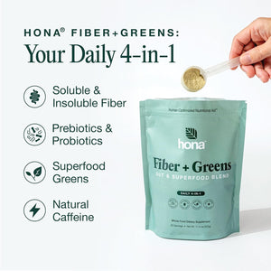 Hona Fiber & Greens Gut & Superfood Blend 30 Servicios 323Gr.