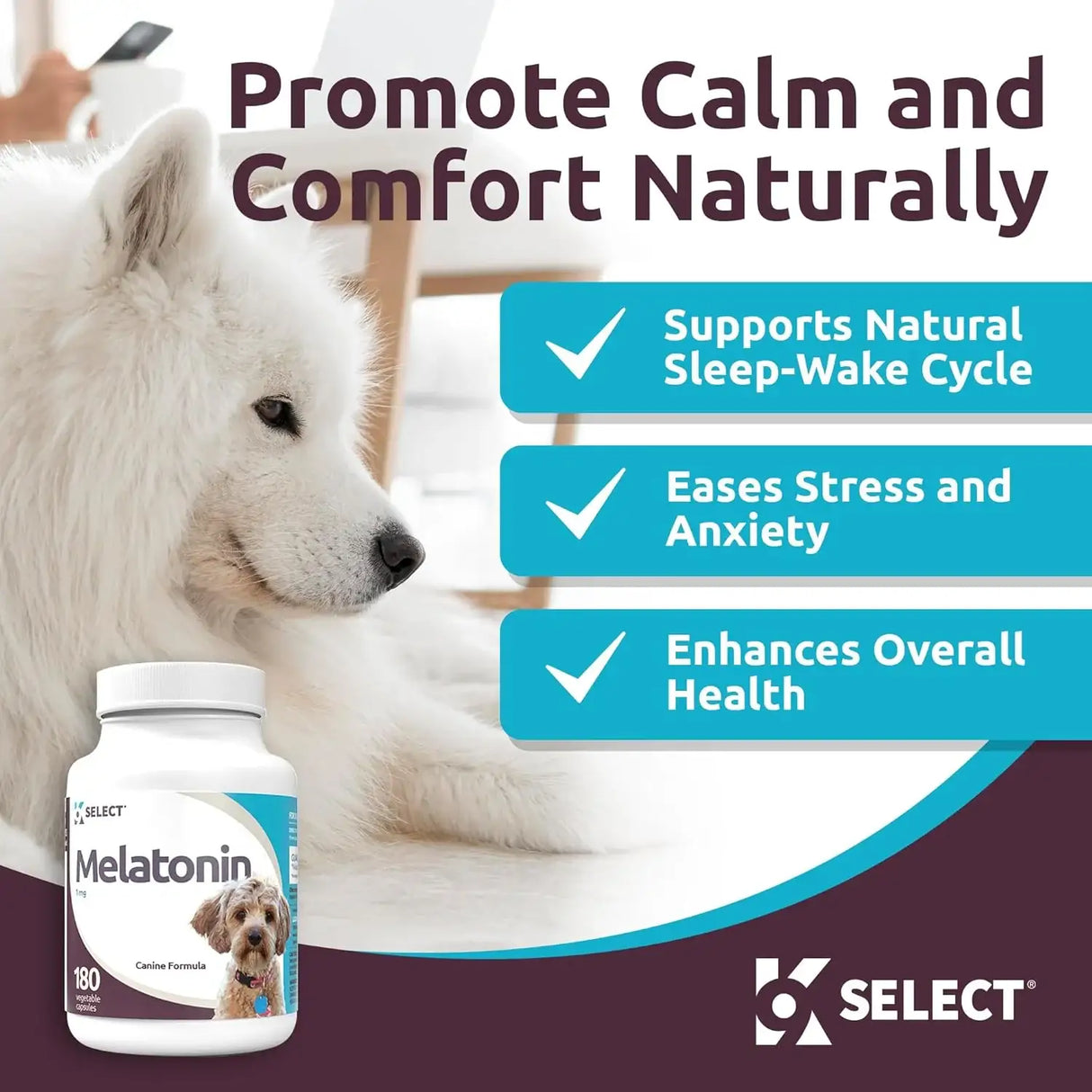 K9 SELECT - K9 Select Melatonin for Small Dogs Unflavored 1Mg. 180 Capsulas - The Red Vitamin MX - Relajantes Para Perros - {{ shop.shopifyCountryName }}