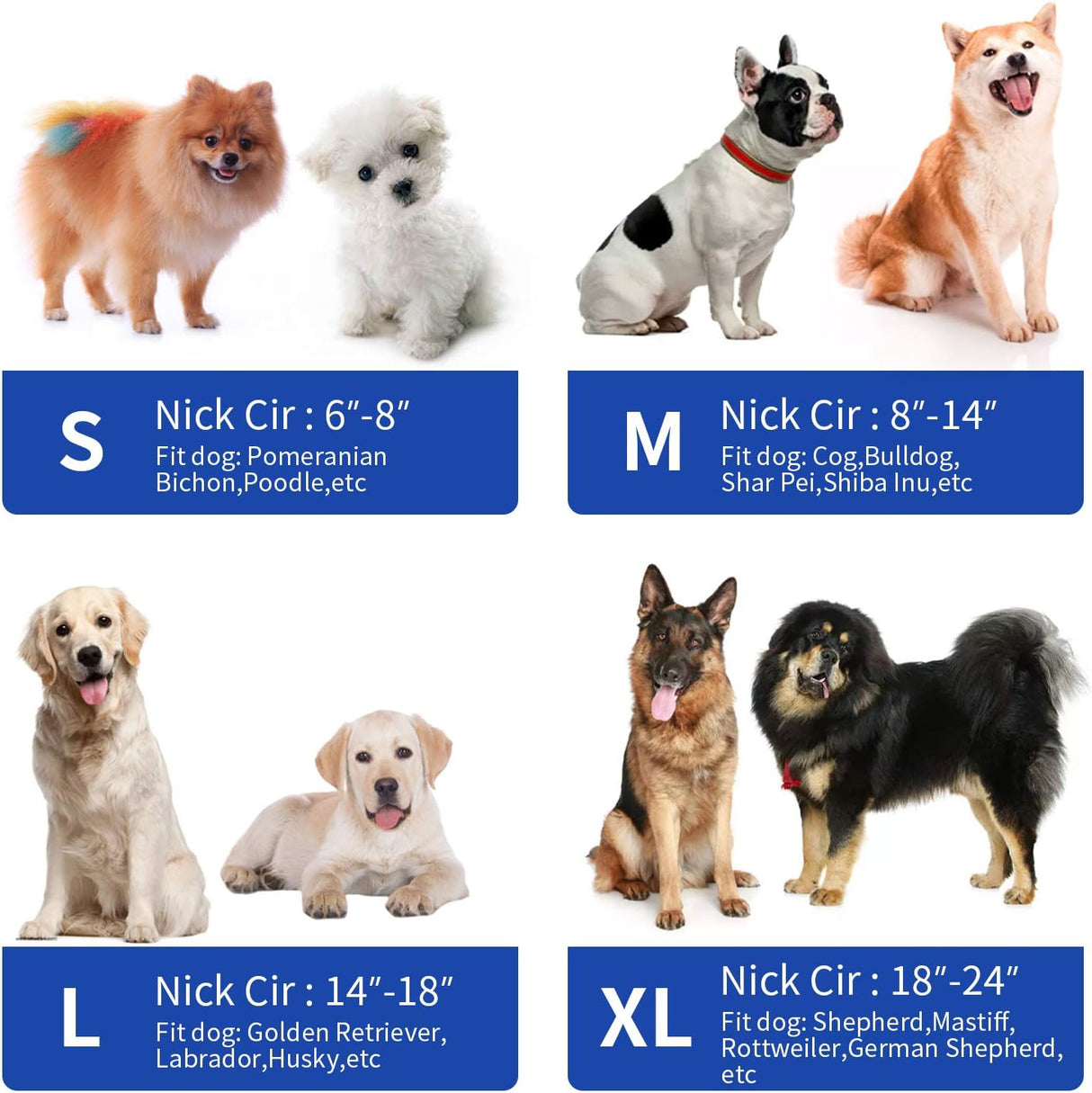 MCHY Adjustable Recovery Collar for Dogs MEDIUM BLUE