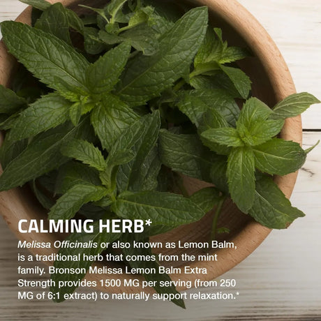 BRONSON - Bronson Melissa Lemon Balm Extra Strength 250 Capsulas - The Red Vitamin MX - Suplementos Alimenticios - {{ shop.shopifyCountryName }}