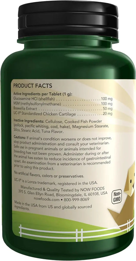 NOW SUPPLEMENTS - NOW Foods Pets UC-II Advanced Joint Mobility for Dogs and Cats 60 Tabletas Masticables - The Red Vitamin MX - Cuidado De Cadera Y Articulaciones Para Perros - {{ shop.shopifyCountryName }}