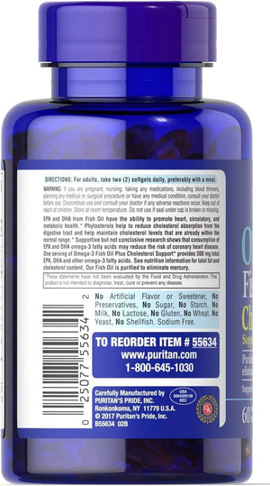 PURITAN'S PRIDE - Puritan's Pride Omega-3 Fish Oil Plus Cholesterol Support 60 Capsulas Blandas - The Red Vitamin MX - Suplementos Alimenticios - {{ shop.shopifyCountryName }}