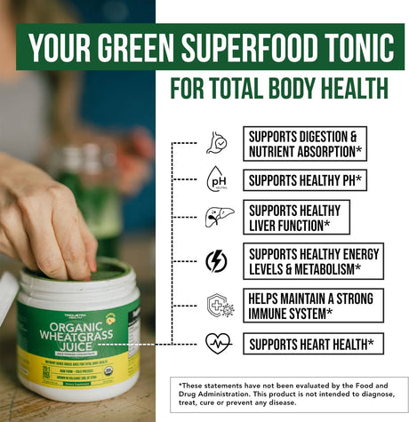 TRIQUETRA - Triquetra Health Organic Wheatgrass Juice Powder Lemon 60 Servicios 175Gr. - The Red Vitamin MX - Suplementos Alimenticios - {{ shop.shopifyCountryName }}