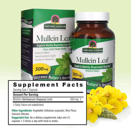 NATURE´S ANSWER - Nature's Answer Mullein Leaf 90 Capsulas - The Red Vitamin MX - Suplementos Alimenticios - {{ shop.shopifyCountryName }}