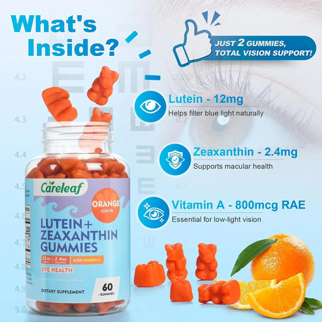 CARELEAF - Careleaf Vegan Lutein Gummies 12Mg. with Zeaxanthin and Vitamin A 60 Gomitas - The Red Vitamin MX - Suplementos Alimenticios - {{ shop.shopifyCountryName }}