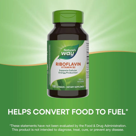NATURE'S WAY - Nature's Way Riboflavin Vitamin B2 100Mg. 100 Capsulas - The Red Vitamin MX - Suplementos Alimenticios - {{ shop.shopifyCountryName }}