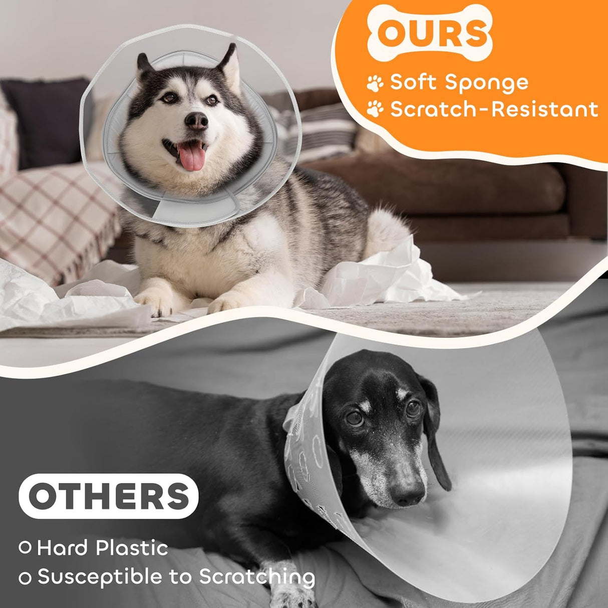 RUNEAP Soft Elizabethan Dog Cone Collar SM