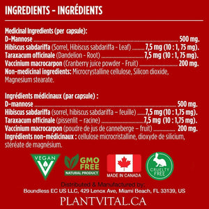 PLANT VITAL - Plantvital D Mannose 120 Capsulas 2 Pack - The Red Vitamin MX - Suplementos Alimenticios - {{ shop.shopifyCountryName }}