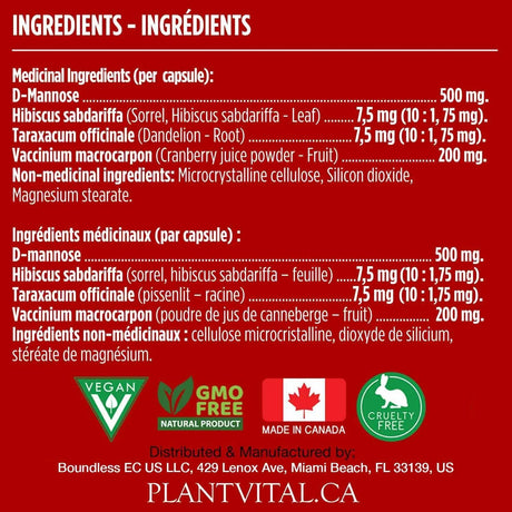 PLANT VITAL - Plantvital D Mannose 120 Capsulas 2 Pack - The Red Vitamin MX - Suplementos Alimenticios - {{ shop.shopifyCountryName }}