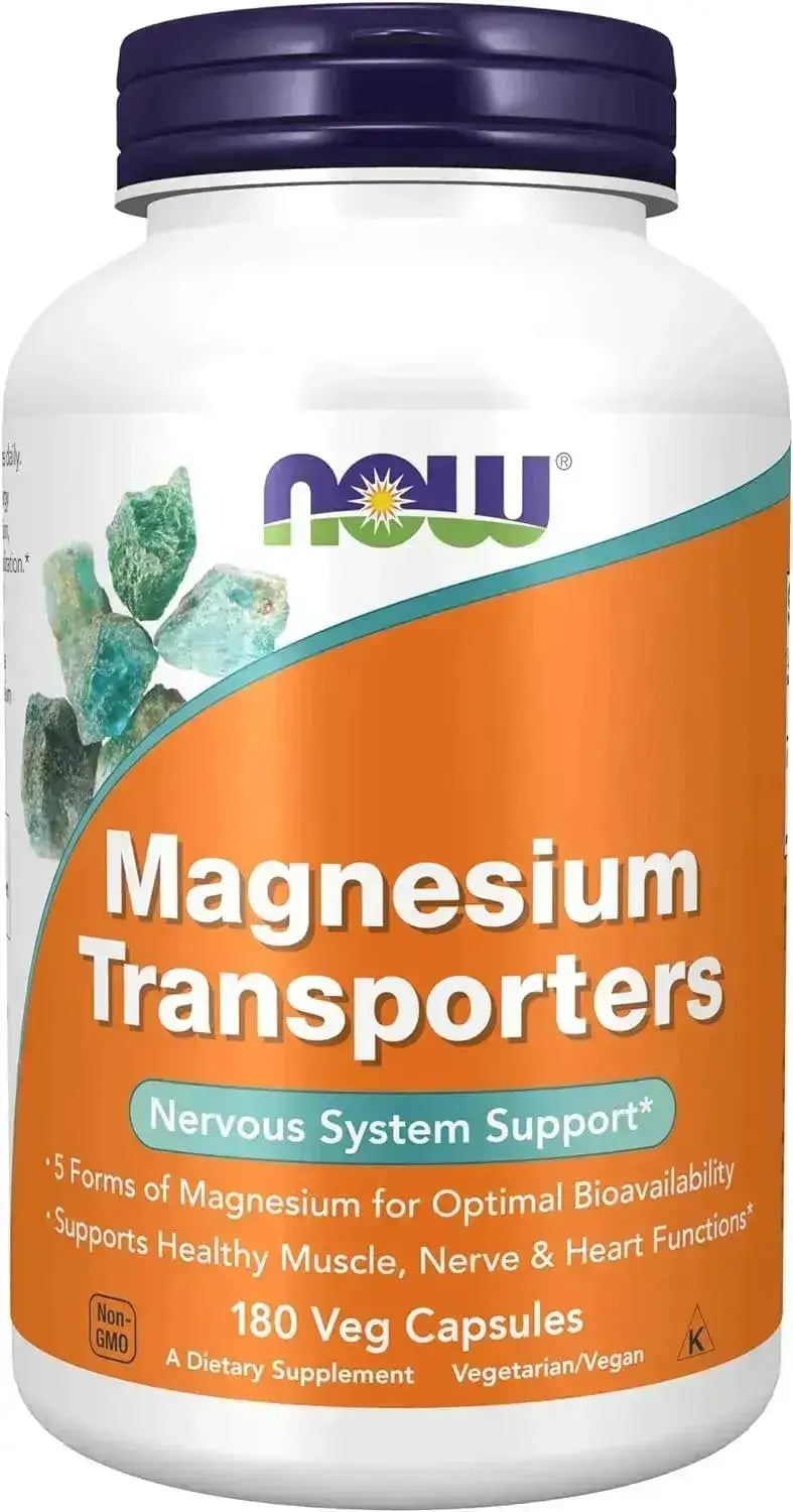 NOW SUPPLEMENTS - NOW Supplements Magnesium Transporters 180 Capsulas - The Red Vitamin MX - Suplementos Alimenticios - {{ shop.shopifyCountryName }}