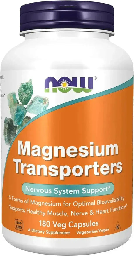 NOW SUPPLEMENTS - NOW Supplements Magnesium Transporters 180 Capsulas - The Red Vitamin MX - Suplementos Alimenticios - {{ shop.shopifyCountryName }}