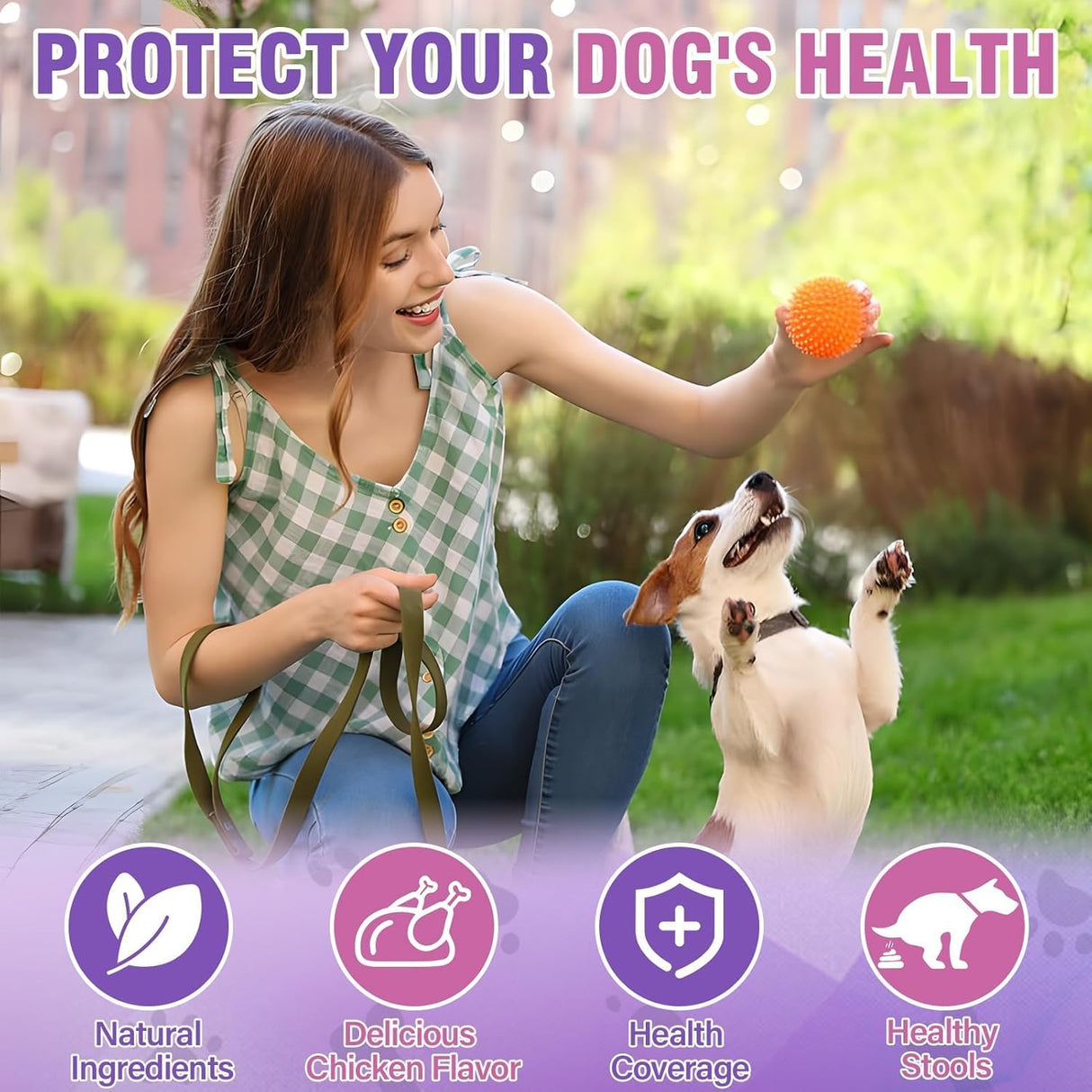 TTIXRL Dog Anal Gland Soft Chews Chicken Flavor 150 Masticables