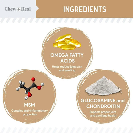 CHEW + HEAL - Chew + Heal Labs Senior Hip and Joint Peanut Butter Flavor 120 Masticables - The Red Vitamin MX - Cuidado De Cadera Y Articulaciones Para Perros - {{ shop.shopifyCountryName }}