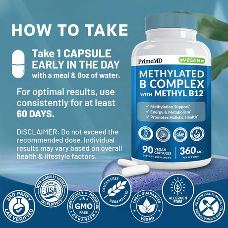 PRIMEMD - PrimeMD Methylated B Complex 90 Capsulas 2 Pack - The Red Vitamin MX - Suplementos Alimenticios - {{ shop.shopifyCountryName }}