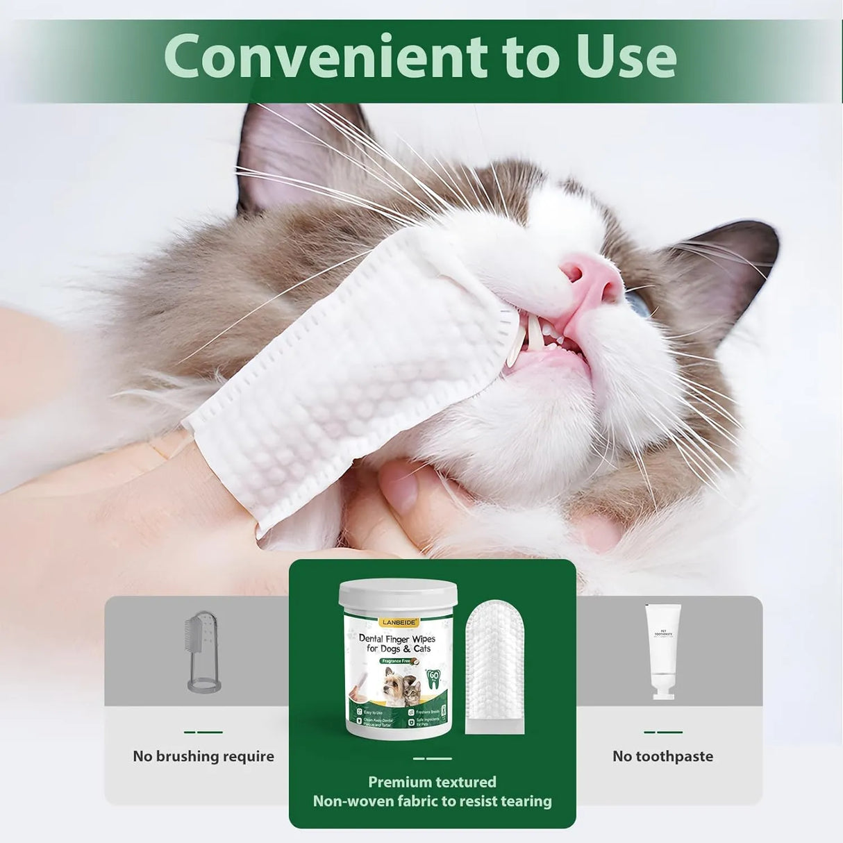 LANBEIDE - LANBEIDE Pet Teeth Cleaning Wipes for Dogs & Cats 60 Toallitas - The Red Vitamin MX - Cuidado Dental Para Perros - {{ shop.shopifyCountryName }}