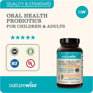 NatureWise Oral Health Chewable Probiotics 50 Tabletas Masticables