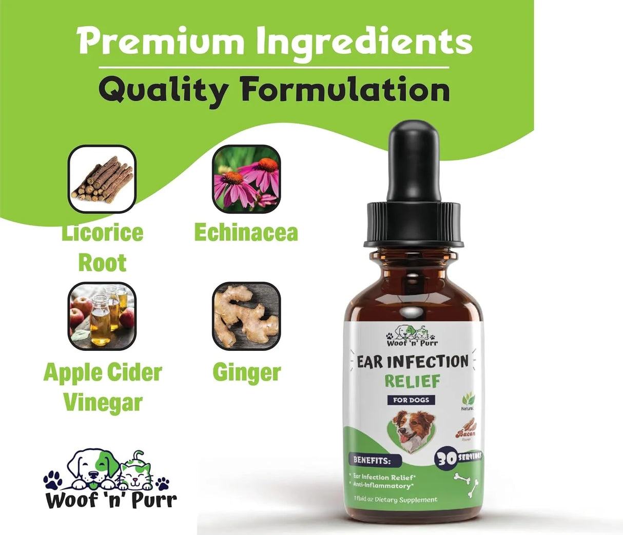 WOOF N PURR - Woof 'n' Purr Dog Ear Infection Treatment 1 Fl.Oz. - The Red Vitamin MX - Cuidado Del Oído De Perros - {{ shop.shopifyCountryName }}