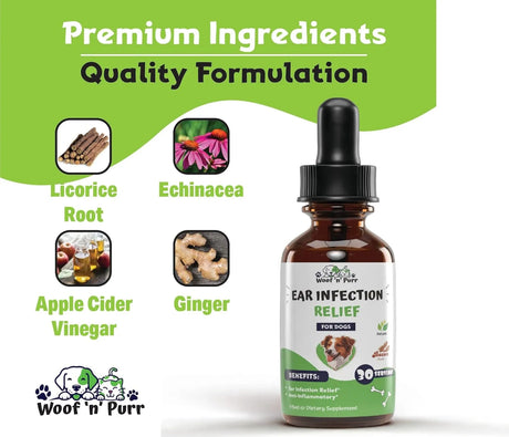 WOOF N PURR - Woof 'n' Purr Dog Ear Infection Treatment 1 Fl.Oz. - The Red Vitamin MX - Cuidado Del Oído De Perros - {{ shop.shopifyCountryName }}