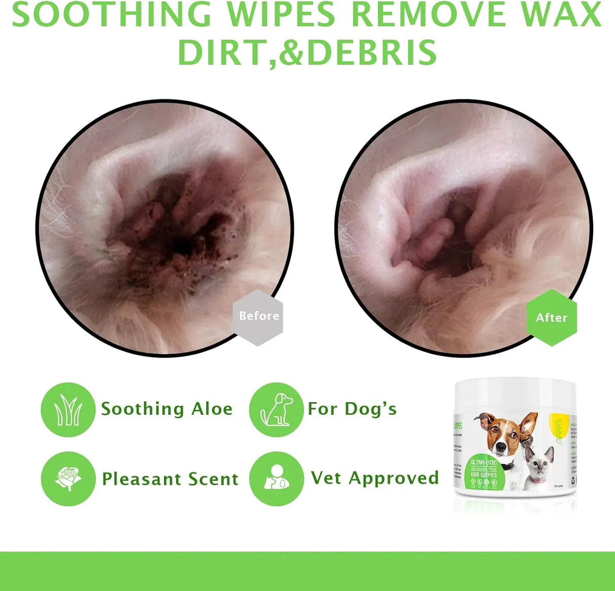 ELAIMEI - ELAIMEI Dog Ear Wipes 50 Toallitas - The Red Vitamin MX - Cuidado Del Oído De Perros - {{ shop.shopifyCountryName }}