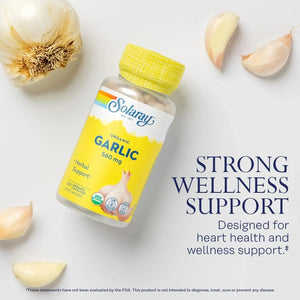 SOLARAY - Solaray Organic Garlic 560Mg. 100 Capsulas - The Red Vitamin MX - Suplementos Alimenticios - {{ shop.shopifyCountryName }}