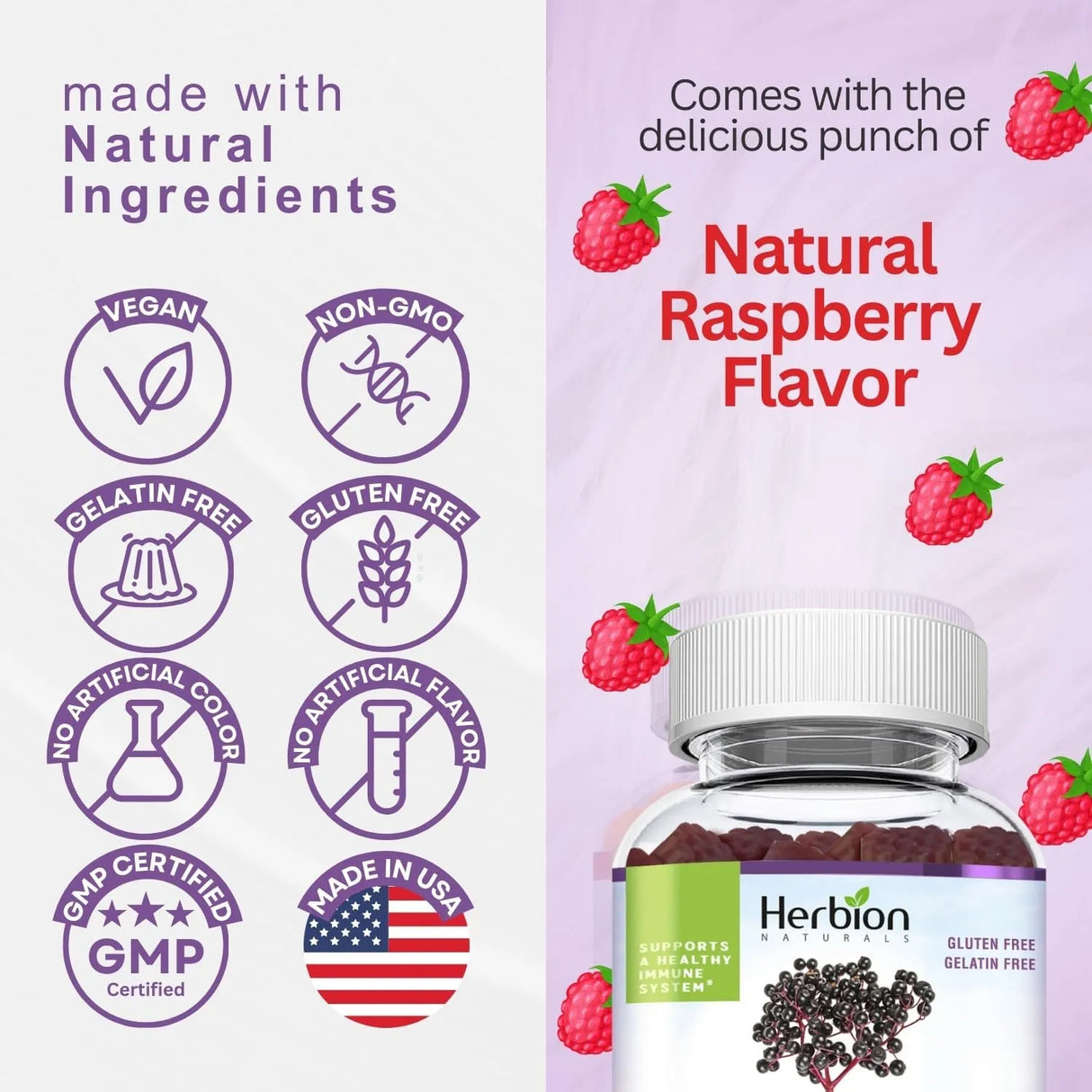 HERBION - Herbion Elderberry Gummies with Vitamin C & Zinc 60 Gomitas - The Red Vitamin MX - Suplementos Alimenticios - {{ shop.shopifyCountryName }}