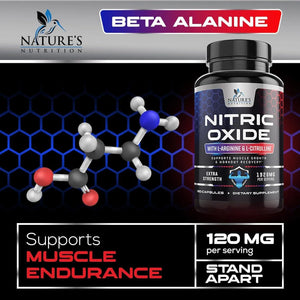 NATURE'S NUTRITION - Nature's Nutrition Extra Strength Nitric Oxide 180 Capsulas - The Red Vitamin MX - Suplementos Alimenticios - {{ shop.shopifyCountryName }}