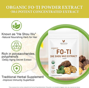 VELOTO - VELOTO Organic He Shou Wu Pure Fo Ti Extract Powder 170Gr. - The Red Vitamin MX - Suplementos Alimenticios - {{ shop.shopifyCountryName }}