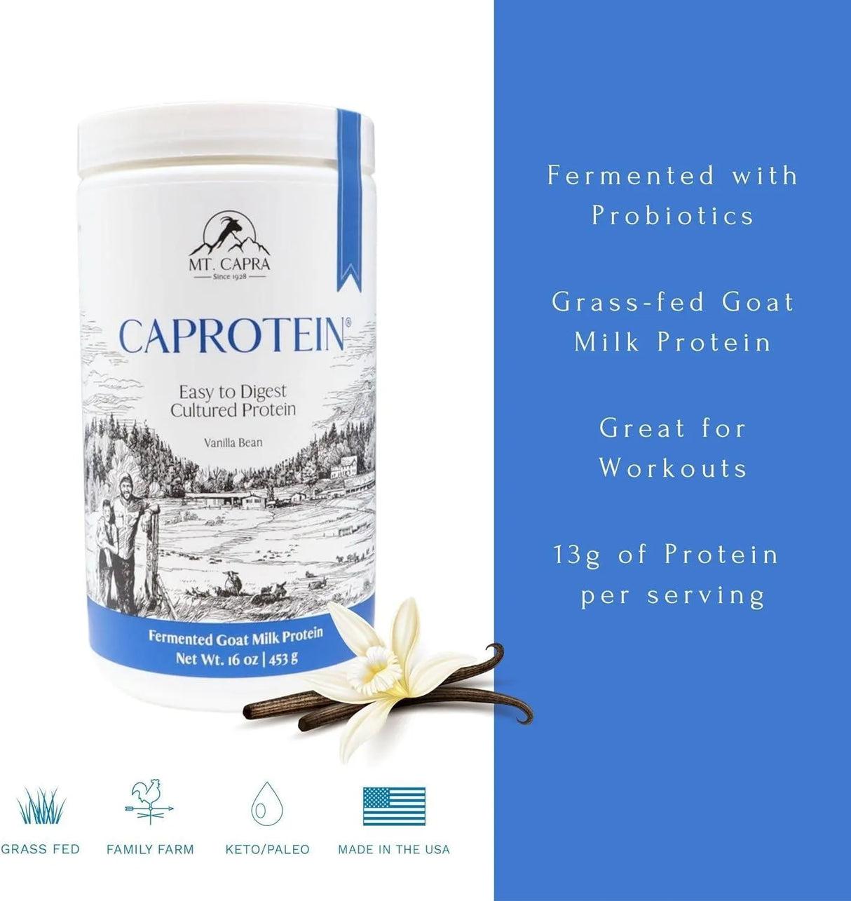 MT. CAPRA - MT. CAPRA Caprotein Casein Protein Concentrate 453Gr. - The Red Vitamin MX - Suplementos Alimenticios - {{ shop.shopifyCountryName }}