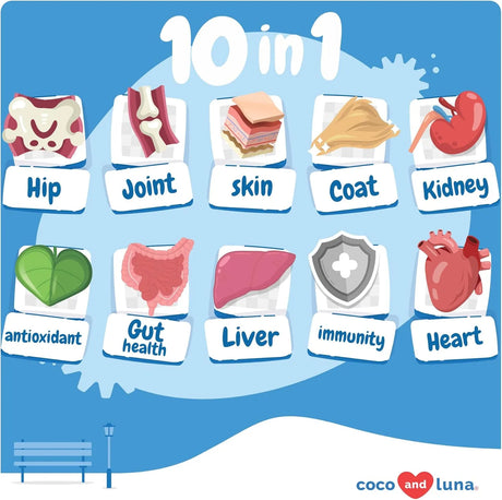 COCO AND LUNA - Coco and Luna 10 in 1 Multivitamin for Dogs 90 Masticables - The Red Vitamin MX - Multivitamínicos Para Perros - {{ shop.shopifyCountryName }}