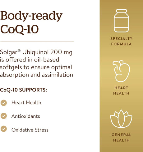 SOLGAR - Solgar Ubiquinol 200Mg. 30 Capsulas Blandas - The Red Vitamin MX - Suplementos Alimenticios - {{ shop.shopifyCountryName }}