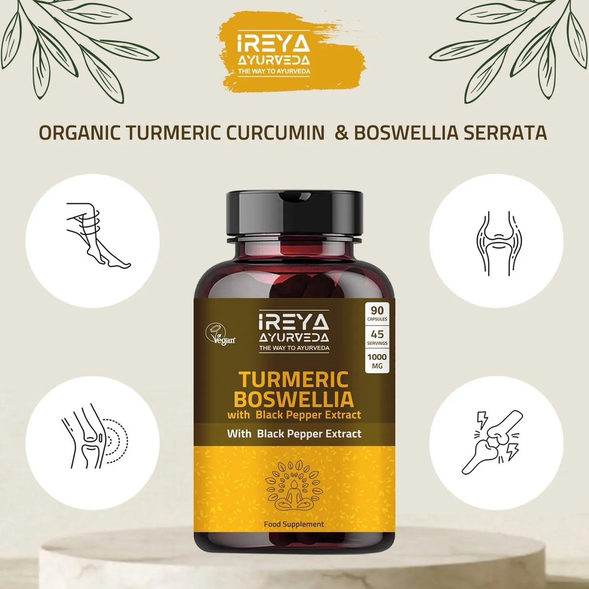 IREYA - Ireya Ayurveda Boswellia Extract 1000Mg. 90 Capsulas - The Red Vitamin MX - Suplementos Alimenticios - {{ shop.shopifyCountryName }}