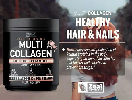 ZEAL NATURALS - Zeal Naturals Premium Multi Collagen Peptides Protein Powder Unflavored 459Gr. - The Red Vitamin MX - Suplementos Alimenticios - {{ shop.shopifyCountryName }}