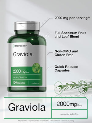 Horbaach Graviola Extract 2000Mg. 120 Capsulas