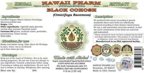 Hawaii Pharm Black Cohosh Alcohol-Free Liquid Extract 2 Fl.Oz.