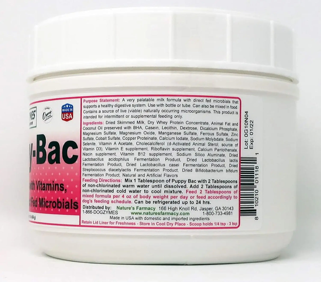 DOGZYMES - Dogzymes Puppy-Bac Milk Replacer with Live Microorganisms and Enzymes 454Gr. - The Red Vitamin MX - Sustitutos De Leche Para Perros - {{ shop.shopifyCountryName }}
